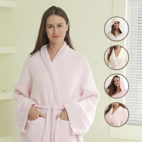 bearberry Cozy Robe Lightweight Soft Plush Bathrobe with Pockets for Women thumbnail 5