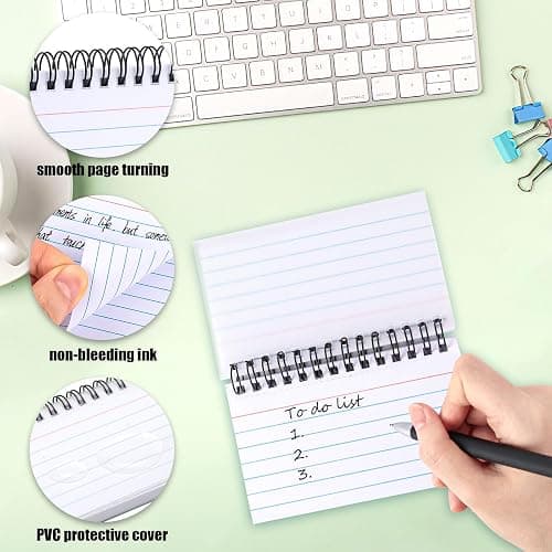 Koogel 500PCS 3x5 Index Cards, Spiral Index Cards with Ring for Studying, Flashcards Bulk Heavy Notecards with Waterproof Covers for School College Note Taking and To Do List Supplies, White thumbnail 3