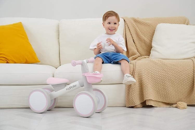 KidRoller Kid's Balance Bikes for 1 Year Old Boys and Girls, 12-36 Months Toddler Ride-on with Adjustable Seat and a Front Basket, First Birthday Gifts (Pink) thumbnail 2