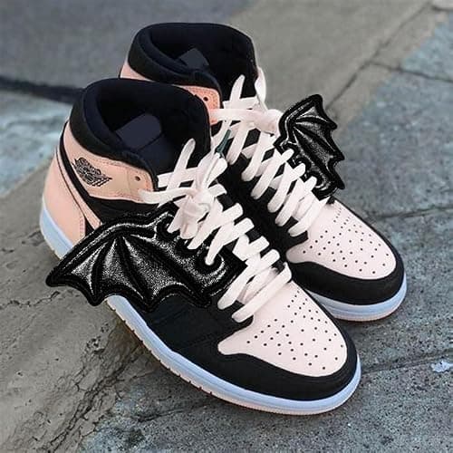 Kayueway Fashion Cute Flying Black Little Bats Shoe Wings Boy Girl Bats Shoe Wings DIY Decorations Super Wings Old New Sport Shoes Gift Runner Embroidered Bat Wing Set of 2 thumbnail 2