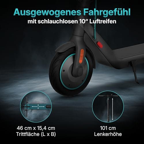 Odys Alpha X5 Faltbarer E-Scooter mit Straßenzulassung & Appanbindung (max 20 km/h, bis zu 50km Reichweite & bis max 119kg Gesamtgewicht, 10" Luftreifen, duales Bremssystem, LED-Farbdisplay, schwarz) thumbnail 4