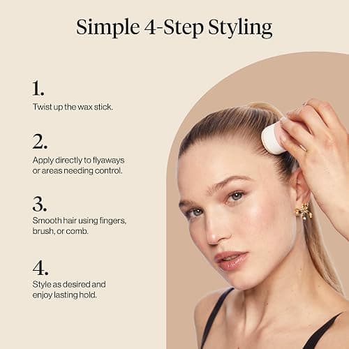 Kitsch Hair Wax Stick for Women & Men - Anti-Frizz and Fly Away Hair Tamer, No Residue Hair Finishing Stick | All Day Hold Styling Product - 2.7 oz thumbnail 9
