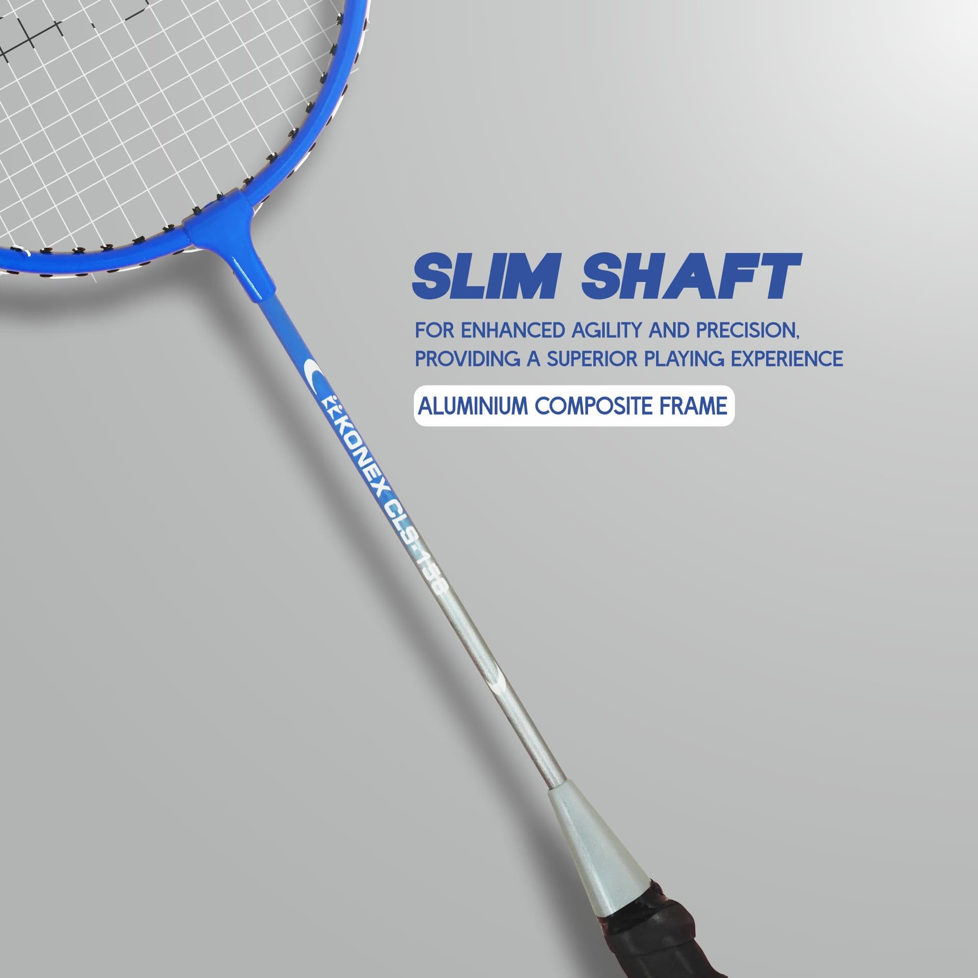 Konex Lightweight Aluminium Badminton Racquet for Beginners & Intermediates | Durable Frame with Full Cover Bag thumbnail 2