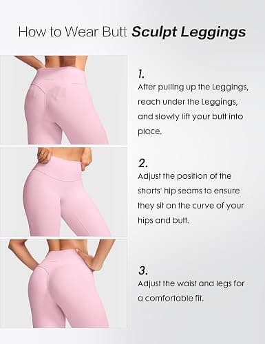 INGIA Womens High Waist No Front Seam Scrunch Butt Leggings Workouts 25 Inches V-Back Scrunch Booty Gym Yoga Pants thumbnail 6