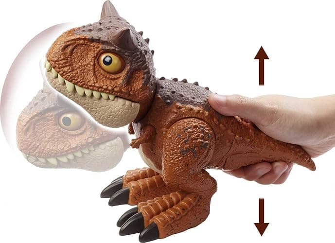 ​Jurassic World Chompin’ Carnotaurus Toro Dinosaur Action Figure Camp Cretaceous with Button-Activated Chomping & Other Motions, Realistic Sculpting, Kid Gift Age 4 Years & Up thumbnail 4