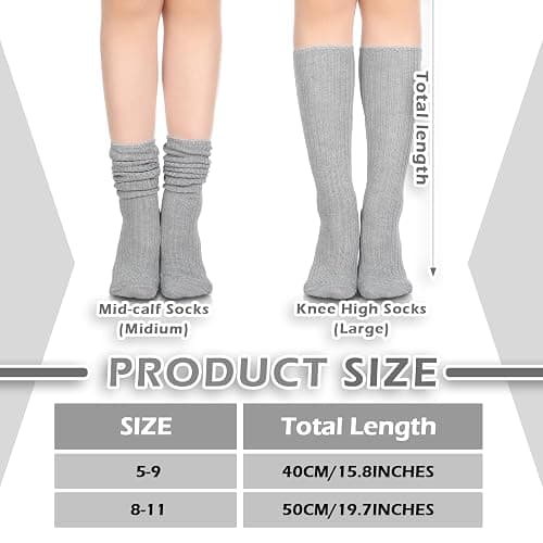 Bencailor 6 Pairs Women Slouch Socks Thigh High Boot Cotton Scrunch Stacked Socks Long Striped Winter Stockings for Woman thumbnail 3
