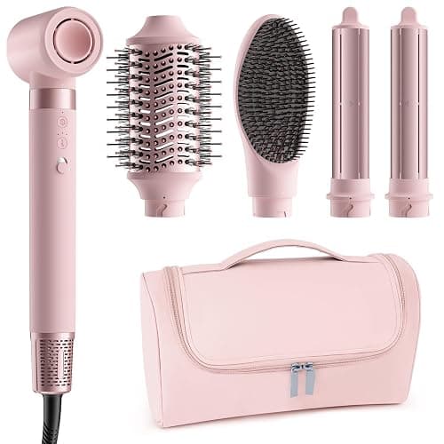 MESCOMB 5 in 1 Airstyler, Professioneller Hairstyler Set mit Ionen Föhn,Auto-Lockenstab,Glätteisen, Volumenbürste, Zum Schnelltrocknend, Styling, Volumisieren, Locken und Glätten,Mit Reisetasche - Image 1