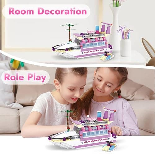 BRICK STORY Dream Girls Cruise Ship Building Block Toys 318 Pieces Friends Yacht Building Sets City Boat Ship Model Building Kit Christmas Birthday Gift for Kids Boys and Girls Age 6-12 7-9 thumbnail 6