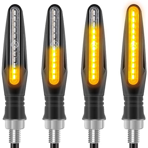 Kinstecks 4PCS Motorcycle Indicators Flowing Turn Signal Lights Motorbike Turning Indicators 12V 12 LEDs Bulbs for Motorcycle Motorbike Scooter Quad Cruiser Off Road - Image 1