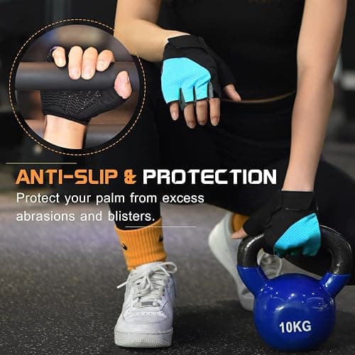 Sunnex Gym Gloves - Fingerless, Breathable Workout Gloves for Weightlifting, Cycling & More thumbnail 5