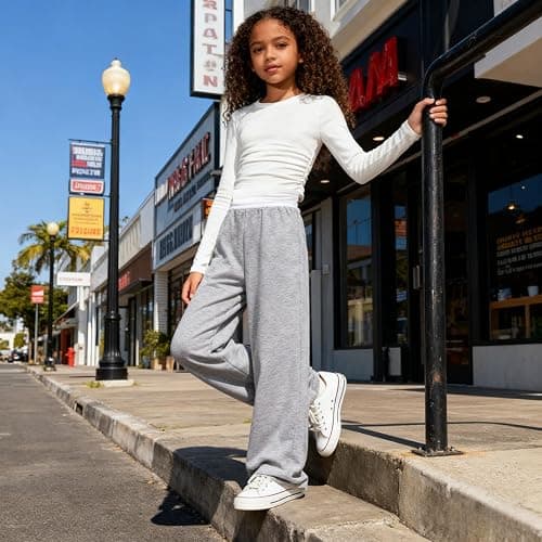 Voxikodex Girls Clothes 2 Piece Long Sleeve Shirt Tops Casual Pants Fall Winter Outfits for Teen Tween Girls 7-14 Years thumbnail 2