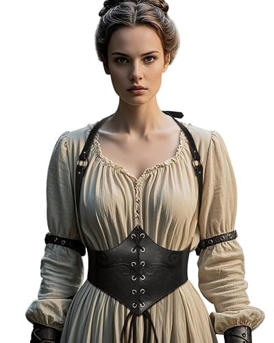 L'VOW Renaissance Leather Corset Belt Viking Leather Cinch Belt Women Halloween Medieval Accessory thumbnail 3