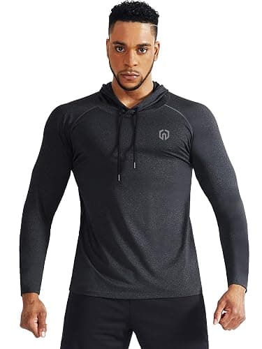 NELEUS Men's Dry Fit Athletic Shirt Workout Running Long Sleeve Shirts with Hoods thumbnail 2