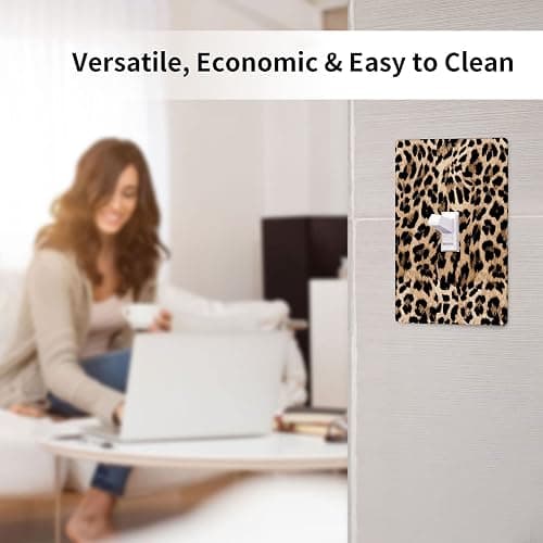 Leopard Single Toggle Light Switch Plate Decorative, Wild Animals Skin Cheetah Fur Spots 1 Gang Wall Plates Cover Electrical Switchplate for Kitchen Bathroom Bedroom Living Room Home Decor Faceplate thumbnail 6