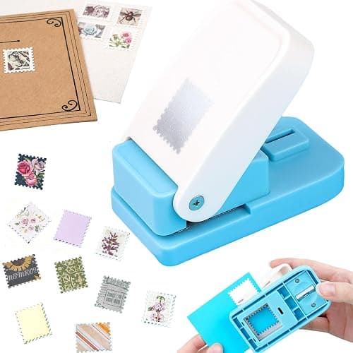 Stamp Puncher, Stamp Punch, Postage Stamps Punch, 1X0.8inch Rectangular Stamps Cutout Punches, Lever Paper Punches for Crafting, Square Craft Hole Puncher for Paper Crafts DIY Scrapbooking Journaling - Image 1
