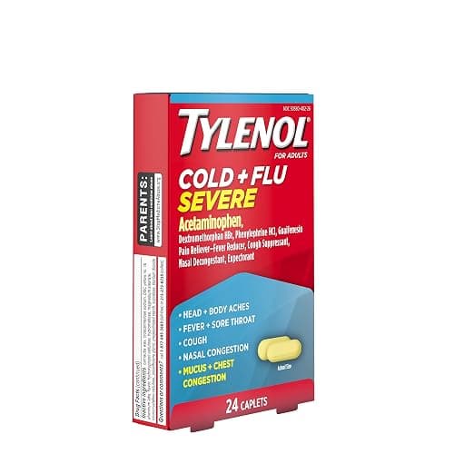 Tylenol Cold + Flu Severe Medicine Caplets for Fever, Pain, Cough & Congestion, 24 ct. - 24 Count (Pack of 1) - Cold + Flu - Caplets thumbnail 14