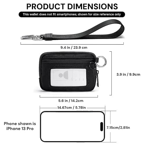 YDF The Iris Wallet for Women Mini Zip Card Case with Clear ID Window Zipper Coin Purse Lightweight Portable Keychain Wallet thumbnail 2