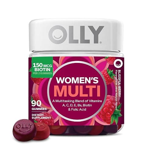 OLLY Women's Multivitamin Gummy, Vitamins A, D, C, E, Biotin, Folic Acid, Adult Chewable Vitamin, Berry Flavor, 45 Day Supply - 90 Count - Image 1