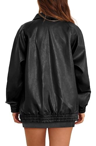 XIEERDUO Leather Jacket Women Fall Outfits 2025 Oversized Motorcycle Y2K Clothes Faux Leather Pocket Winter Coats Zip Up thumbnail 4