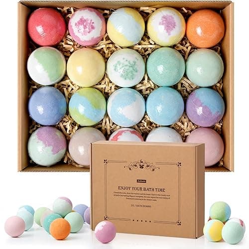 ZenBombs Bath Bombs Set, 20 pcs Natural Shea Butter & Safe Oil Bath Bomb for Skin Moisturizing, Handmade Bubble Bath & Fizzy, Ideal Presents for Women - Image 1