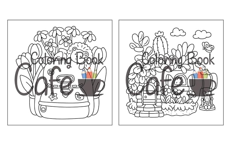 Tiny Gardens: Cute & Comfy Coloring Book for Adults and Teens Featuring Adorable Garden Scenes thumbnail 7