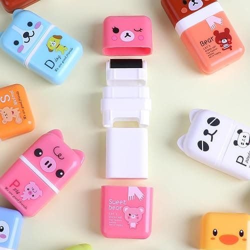 CCINEE 12 Pcs Pencil Erasers,Cute Erasers with Cover and Clean Up Shaving Roller for School Gift Supplies Classroom Prizes thumbnail 6