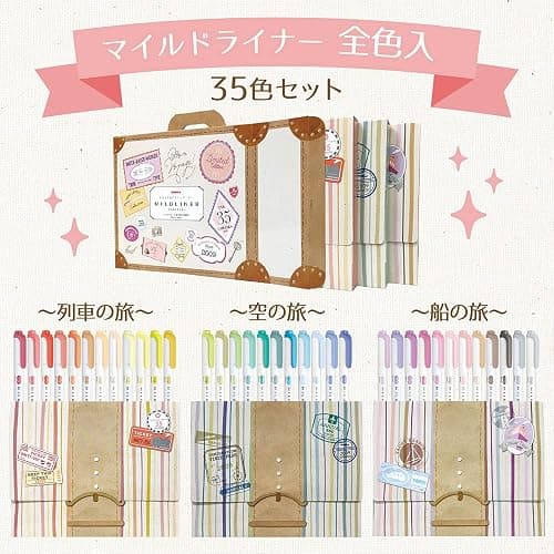 ZEBRA WKT7-35C Highlighter, Mildliner, 35 Color Set, Gift Box Included thumbnail 3