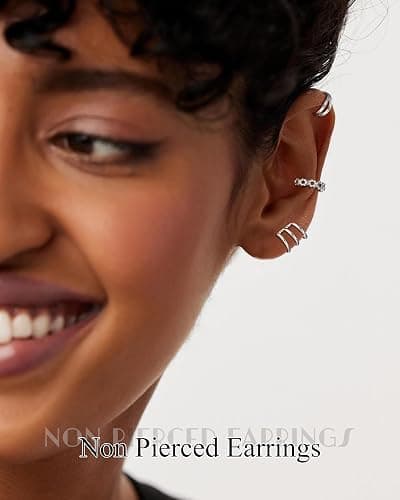 ORAZIO 20/25Pcs Ear Cuff Set Damen Ohrmanschette Ohrringe Earcuffs Set Helix Knorpel Ohrmanschette Ohne Ohrloch Wickelohrring Fakepircings Ohr Cuffs Ohrklemme thumbnail 4