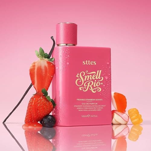 Sttes Perfume 606# Hair Perfume for Women – Long-Lasting Strawberry, Candy, Vanilla & Marshmallow Gourmand Fragrance Eau de Parfum 100ml (3.4 fl oz) – Pressable Strawberry Gummies thumbnail 4