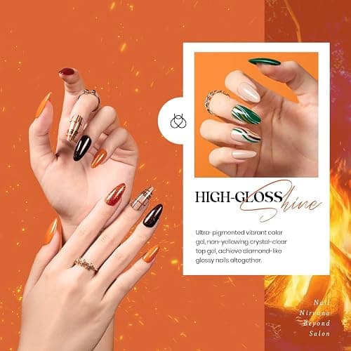 beetles Gel Polish Cozy Campfire Shade Collection - Fall Nail Fest Fall Gel Nail Polish Set, 20 Colors Autumn Orange Yellow Green Brown Red Shades UV LED Cured Soak Off DIY Manicure Gift for Girl thumbnail 3