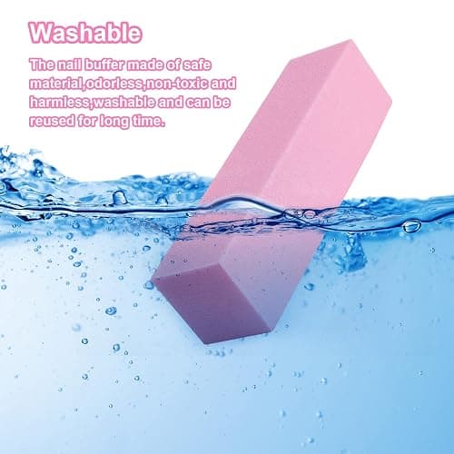 Fuyamp 10 Pcs Nail Buffer Block, Professional 120 Grit Nail Sanding Blocks for Natural Acrylic Nails, Nail Buffer Blacks Manicure Pedicure Tools for Gel Nails Salon Home Use (Pink) thumbnail 5