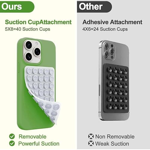2 Pack Silicone Sticky Grip Holder for Cellphone, Silicone Suction Cup Phone Case Mount Double Sided, Hands-Free Phone Accessories Strong Grip Holder for Selfie and Video (Transparent) thumbnail 4