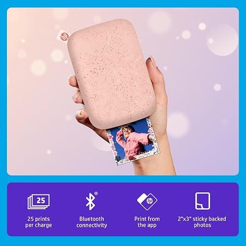 HP Sprocket Portable 2x3 Inch Instant Photo Printer (Blush Pink) Print Pictures on Zink Sticky-Backed Paper From Your iOS & Android Device thumbnail 2