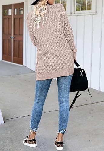 MEROKEETY Womens Long Sleeve Open Front Cardigans Chunky Knit Draped Sweaters Outwear thumbnail 5