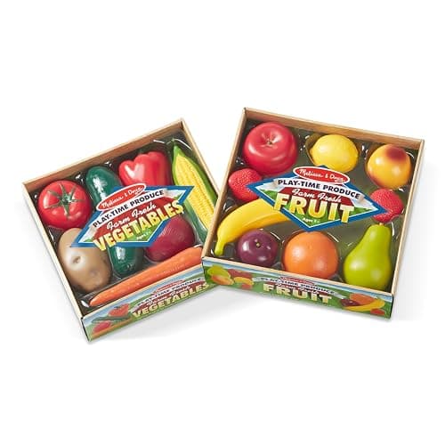 Melissa & Doug Play-Time Produce Fruit (9 pcs) and Vegetables (7 pcs) Realistic Play Food thumbnail 7