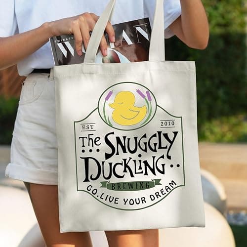 WZJHCL Tangled Inspired Tote Bag Snuggly Duckling Tote Shopping Bag Live Your Dream Reusable Grocery Tote Bag Rapunzel Gift (Duckling Tote Bag) thumbnail 2