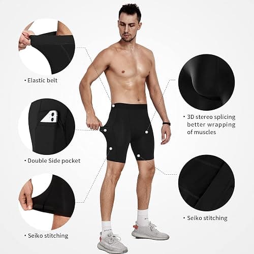 Niksa Compression Shorts Men 2/3 Pack, Compression Underwear for Men Athletic Shorts, Running Workout Fitness Shorts thumbnail 3
