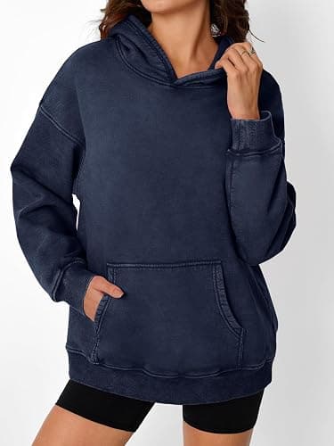 Trendy Queen WomenS Oversized Hoodies Acid Wash Sweatshirt | Fall Winter Comfrt Pullover With Pocket Y2k Cute Preppy Clothes Streetwear for Teen Girl thumbnail 2
