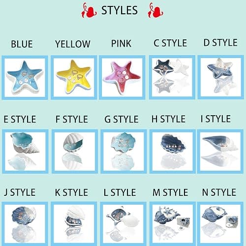 ZGRTZH Ceramic Starfish Jewelry Dish Tray Pink Shell Jewelry Holder Ring Holder Trinket Dish Ocean Coastal Decor Jewelry Plate Decorative Tray Key Bowl for Jewelry Christmas Home Room Beach Decor thumbnail 5
