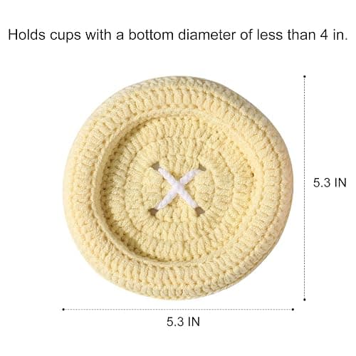 Button Crochet Coaster. Drink Coasters Set of 2， Suitable for Table Decor and New or Cute Home Decor Gifts. thumbnail 2