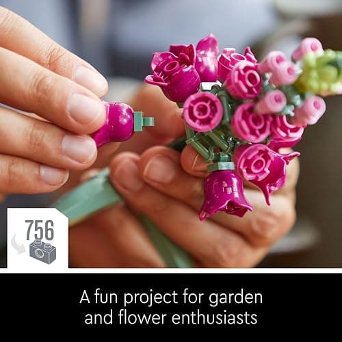 LEGO Icons Flower Bouquet Building Set - Artificial Flowers for Decoration for Home and Display, Ages 18+ - Small Fake Flowers for Table, Desk, Office - Gift for Her and Him - 10280 - Multicolor thumbnail 6