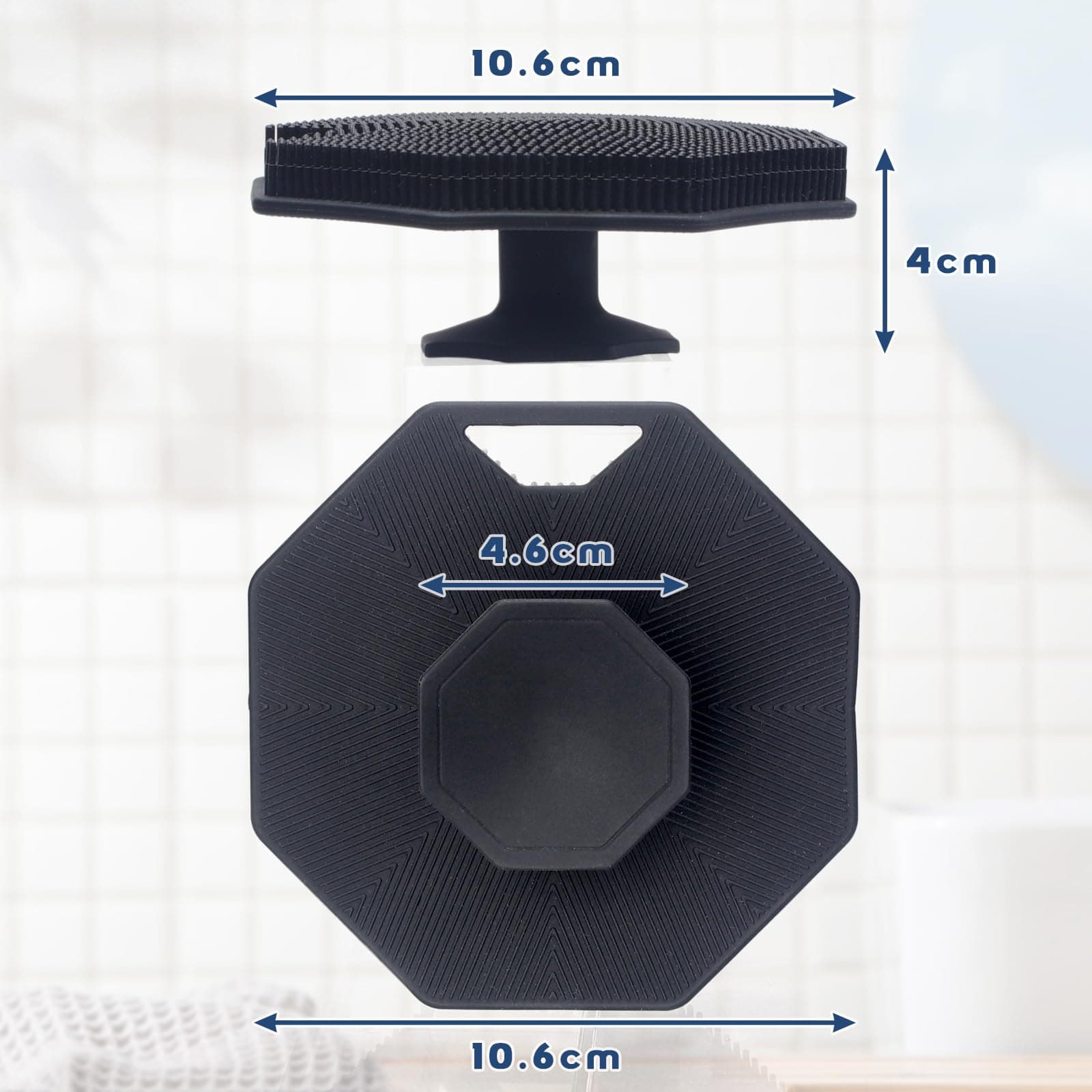 Alyvisun Silicone Bath Brushes with Hook, Soft Shower Bath Body Brush [Soft Exfoliate & Massage], Silicone Brush for Adults and Babies, Perfect for All Skin Types (Black) thumbnail 8