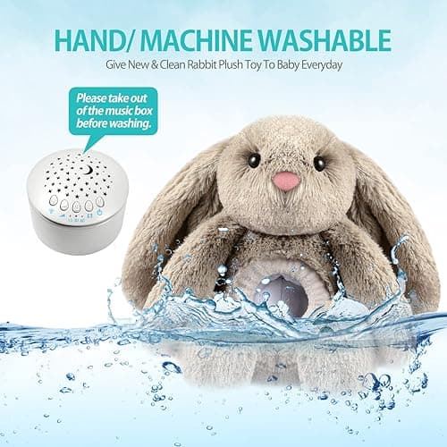 BEREST Baby Sleep Soother Bedtime Bunny with Starry Projector Night Light, Plush Stuffed Animal for Newborn Infants, Lullaby Music, White Noise, Mother's Heartbeat for Boys & Girls Shower Gifts thumbnail 9