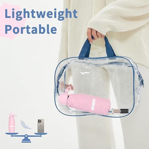 Yoobure Travel Umbrella Portable Compact Umbrellas, Pocket Mini for Purse, Umbrellas for UV Sun & Rain Small for Backpack, Umbrella with Case Folding for Kids Women thumbnail 5