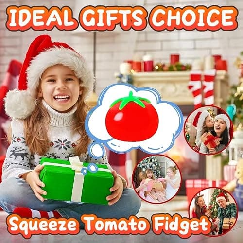 1Pcs Fruit Taba Squishy Toys Tomato Stress Balls for Adults and Kids Squishy Fidget Toy Sticky Sensory Stress Relief Toy Slow Rising Tomato Squishies for Office Classroom Prize Party Favors thumbnail 6