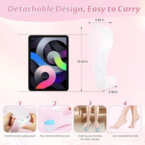 Yokilly Toe Nail Soaking Bowl, 2 PCS Toenails Soak Off Bowl, Shoe Design Foot Bath Soak Tub Bowl, Acetone Proof Pedicure Foot Spa Nail Soaker Bowl for Soak Off Dip Powder Gel Polish Remover (Clear) thumbnail 7