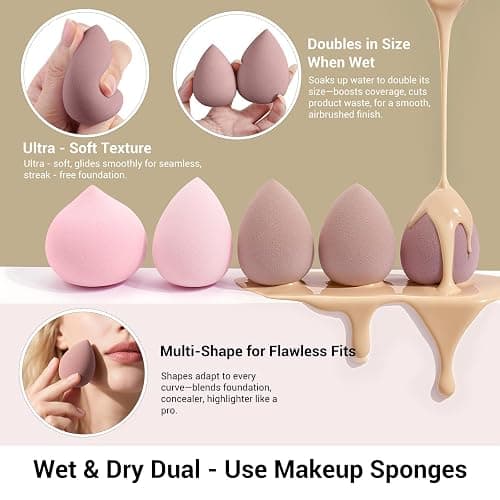 MAANGE Makeup Brush Set 51 PCS Professional Makeup Brushes Soft Foundation Powder Eyeliner Eye Shadow Makeup Brushes Set Travel Make up Brush Kit (Champagne) thumbnail 5