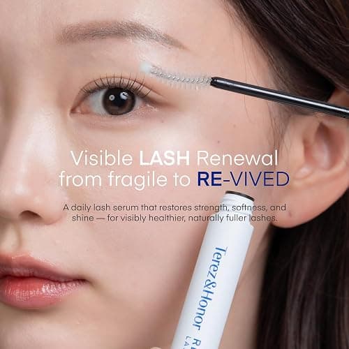 Terez & Honor REviving Lash Serum - Korean Vegan PDRN Lash Growth Serum for Longer, Fuller, Healthier Lashes - Peptide & Biotin Lash Conditioner for Root Strengthening - Clean, Gentle, Made in Korea thumbnail 4