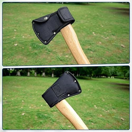 Hatchet Head Sheath Black Axe Sheath, Axe Head Cover for 1-1/4lb Axes, Double Snap Hatchets Blade Protector Hatchets Cover Hatchet Edge Protector for Outdoor Hiking Outdoors Work Axes Jacket thumbnail 7