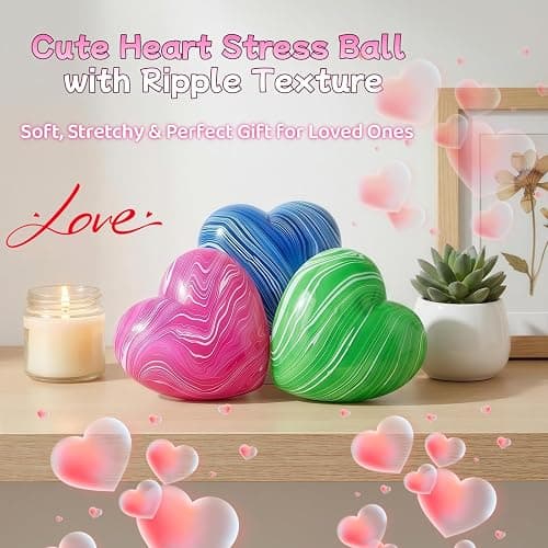 Xinbalove Love Shape Squishy Squeeze Toys, Anxiety Sensory Stress Hand Toys, Soft Heart Balls for Stress Relief, Classroom Prizes, Calming Adults Fidget Toys thumbnail 4